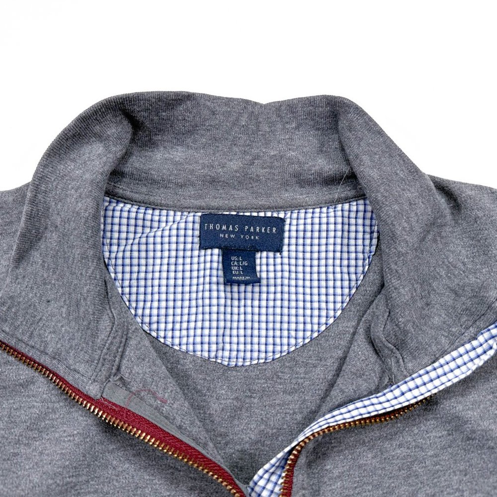 Thomas Parker New York Men's L Gray 1/4 Zip Long Sleeve Pullover - Picture 3 of 4